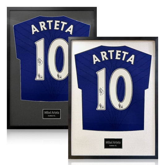 The Fan Cave Mikel Arteta signed framed Everton football shirt 50 x 70 cm