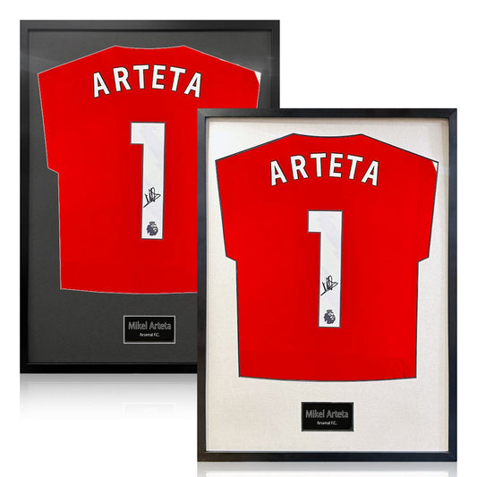 The Fan Cave Mikel Arteta signed framed Arsenal football shirt 50 x 70 cm