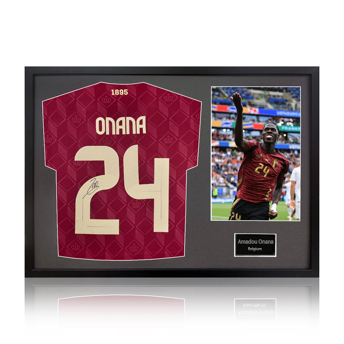 Amadou Onana signed Belgium football shirt – Black Mount