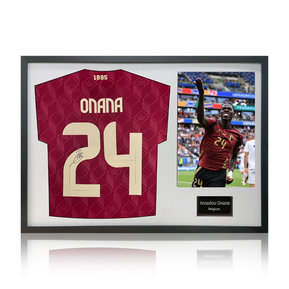 Amadou Onana signed Belgium football shirt – White Mount