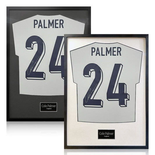 The Fan Cave Cole Palmer signed framed England football shirt 50 x 70 cm