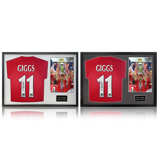 The Fan Cave Ryan Giggs signed framed Manchester United football shirt with 1 photo, 50 x 70 cm
