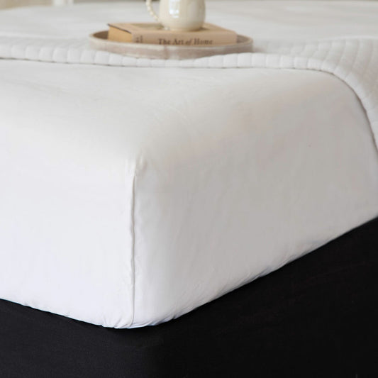 Belledorm 1200 thread count white cotton sateen fitted sheet