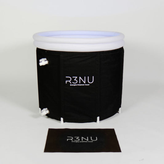 R3NU sauna steam pod and ice plunge recovery pod set