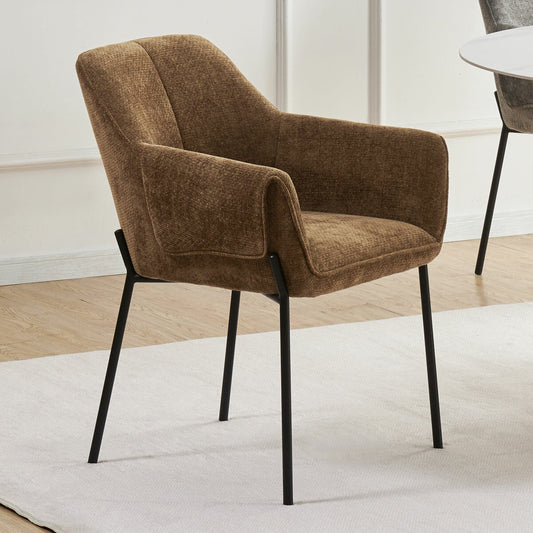 Shankar Manila brown fabric dining chair 2 pack