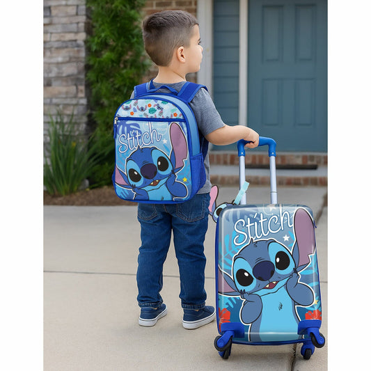Kids 2 piece hard shell spinner luggage set with backpack and luggage tag