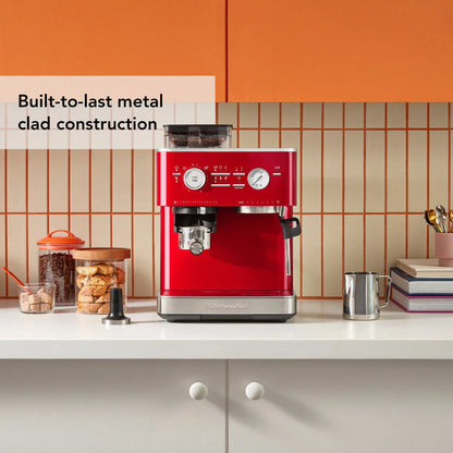 KitchenAid Semi Auto Espresso Machine With Burr Grinder 5KES6551BCA | Freshly Ground Espresso Perfection | Home Baristas