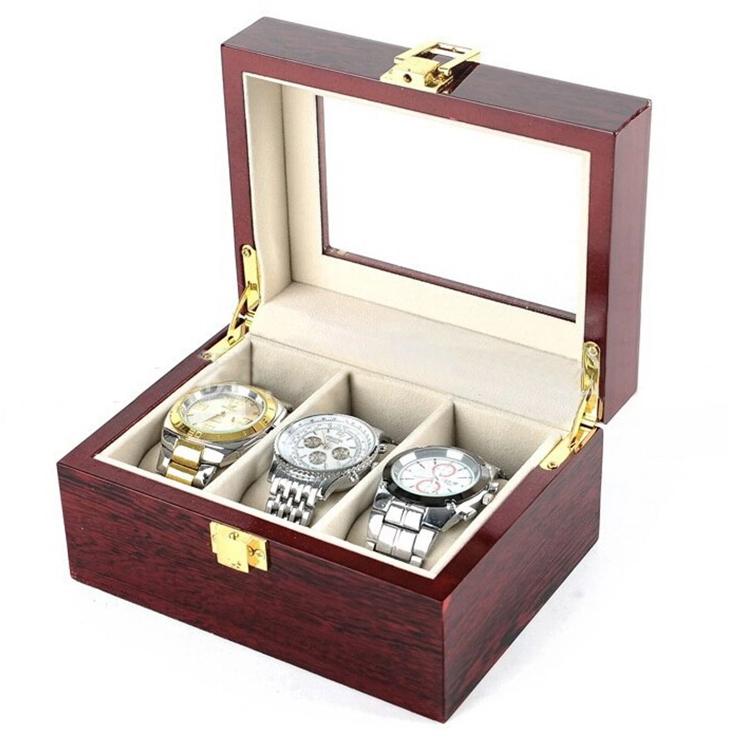 Wooden Watch Storage Box | Jewelry Collection Organizer | Display Case Gift Holder