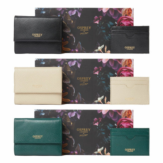 Osprey London Ledgemore leather purse and card holder set