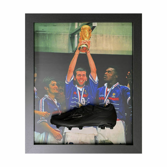 Allstarsignings Zinedine Zidane signed framed France Adidas football boot