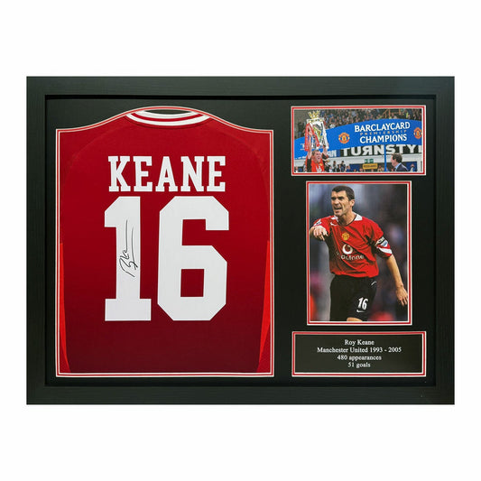Allstarsignings Roy Keane signed framed Manchester United 2024/25 shirt 85 x 65 cm