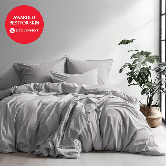 Luff SilverLining 1000 thread count organic bamboo duvet cover set light grey