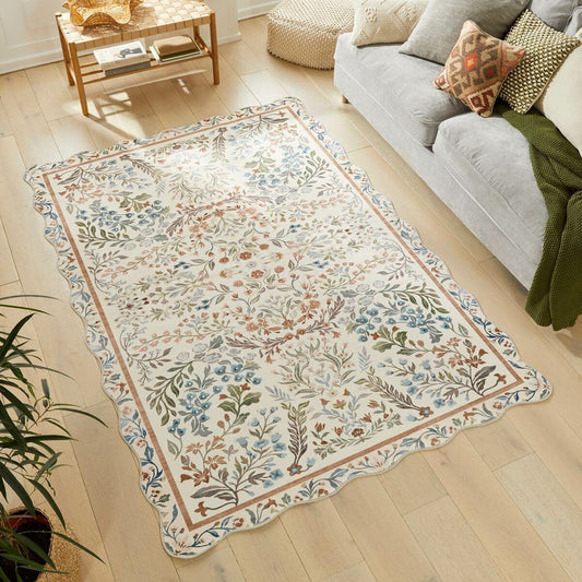 Concept Looms Liberty cream multi washable rug, 4mm low pile