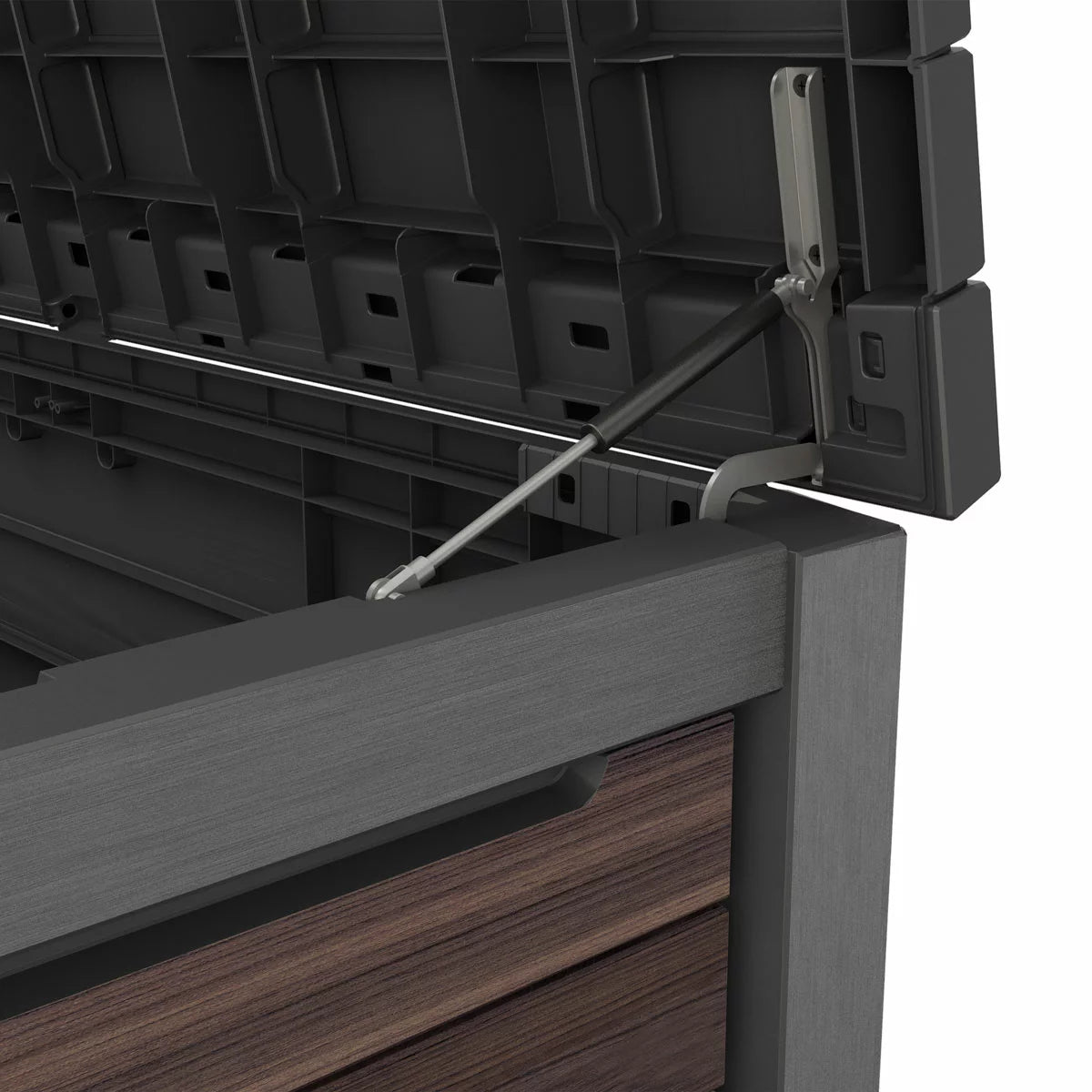 Keter Rosewood Signature 575L (150 Gallon) Deck Box – Storage & Bench Seat