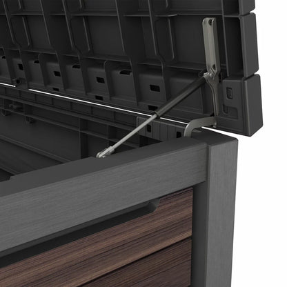 Keter Rosewood Signature 575L (150 Gallon) Deck Box – Storage & Bench Seat