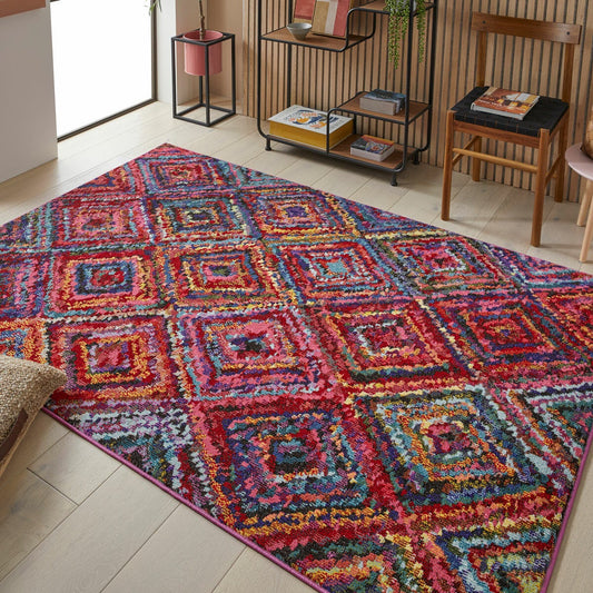 Concept Looms Carnaval pink low pile polypropylene rug