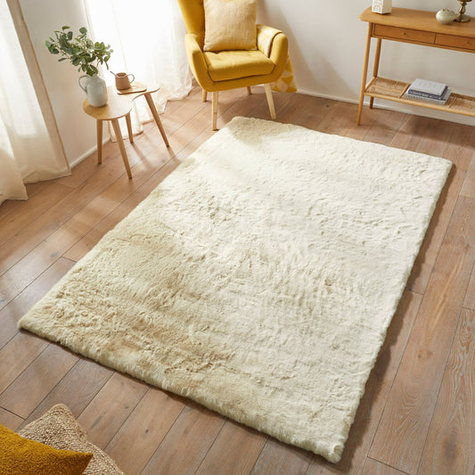 Concept Looms Heavenly faux fur shell shaggy rug cream 50 mm pile