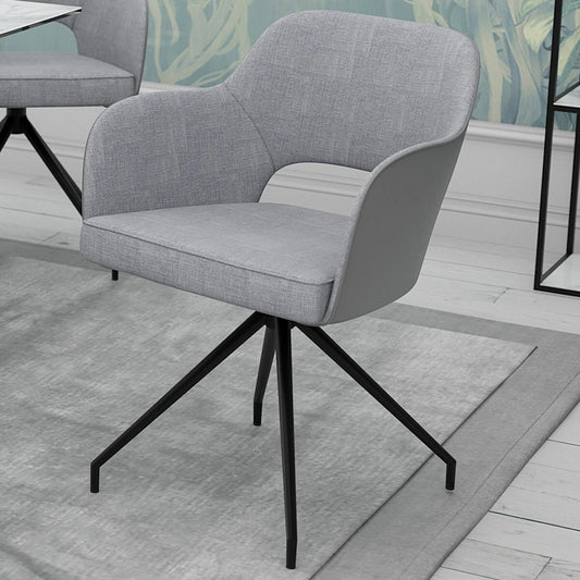 AKANTE Chicago grey swivel dining chairs, set of 2
