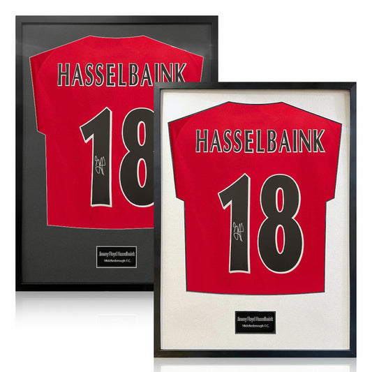 The Fan Cave Jimmy Floyd Hasselbaink signed framed Middlesbrough shirt 50 x 70 cm