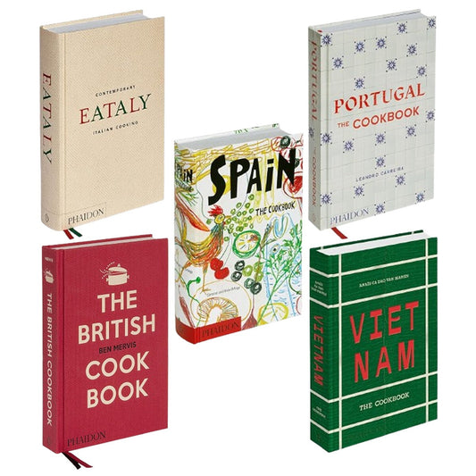 Phaidon The Cookbook series hardback books, British, Eataly, Portugal, Spain and Vietnam