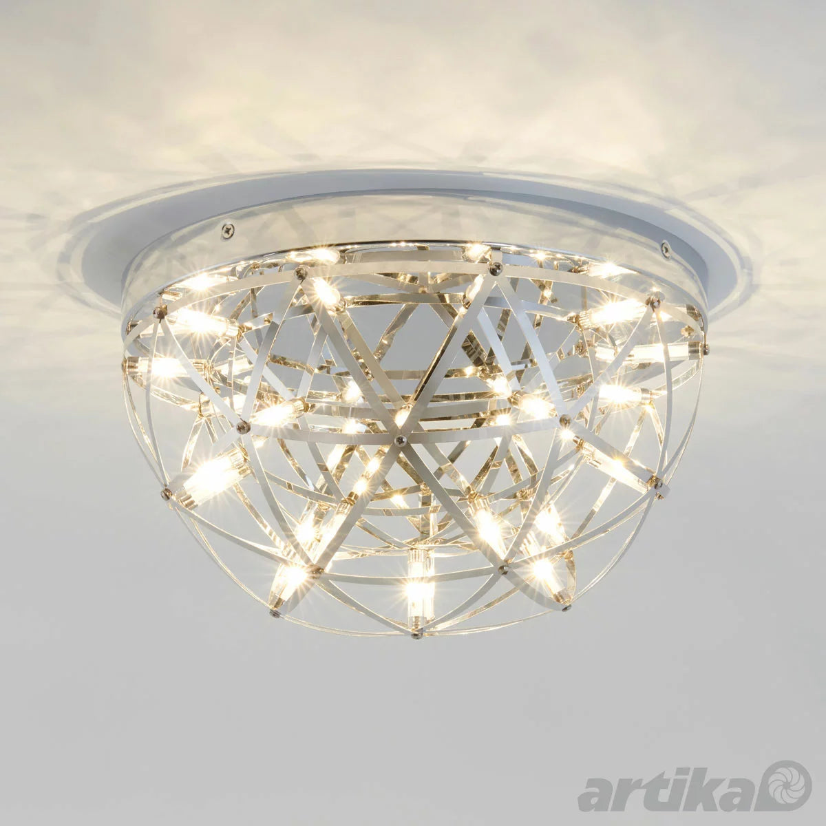 Artika Elden 13" Flush Mount LED Light Chrome Ceiling