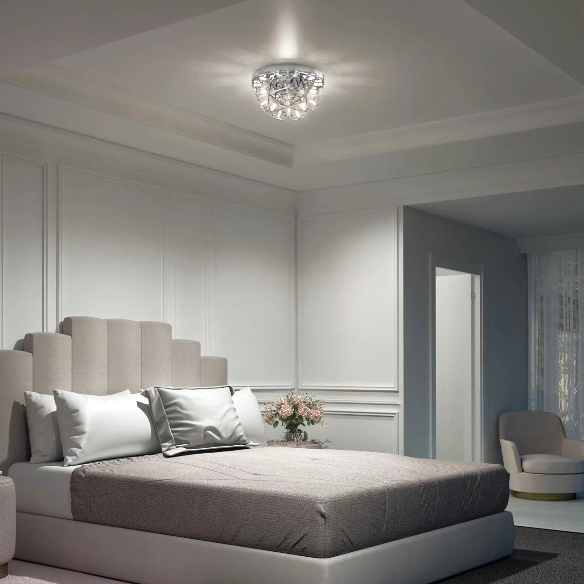 Artika Elden 13" Flush Mount LED Light Chrome Ceiling