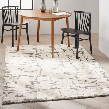 Calvin Klein Sculptural Grey Hand-Tufted Wool Rug