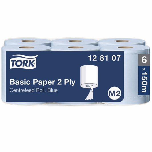 Tork Basic blue centrefeed paper roll, 2-ply, 6 x 150 m