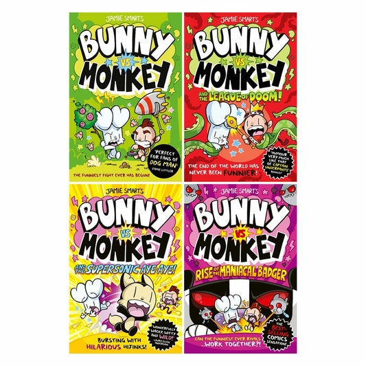 Bunny vs Monkey 4-book paperback collection by Jamie Smart