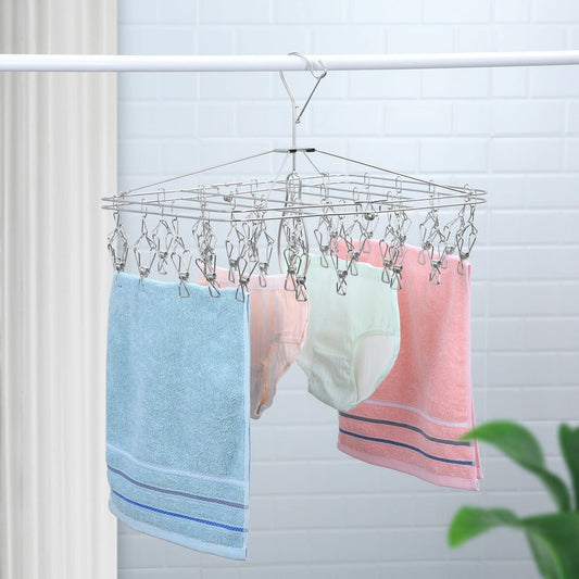 SimplyKleen stainless steel laundry hanger 28 clips 2 pack
