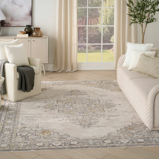 Nourison Antique Fusion Ivory Charcoal rug