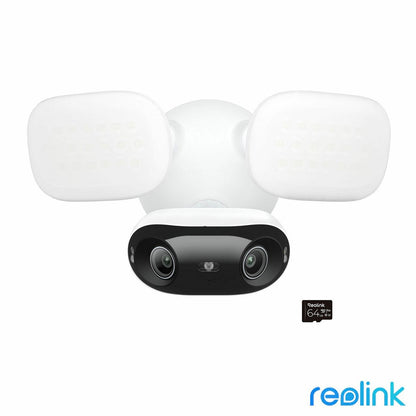 Reolink F751W 4K 180° Wi-Fi floodlight security camera with 64GB SD card