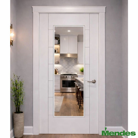 Mendes Corsica 1 Light glazed internal door white primed 1981mm