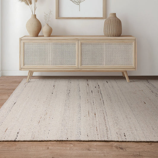 Asiatic Birkdale ivory reversible hand-spun wool blend rug