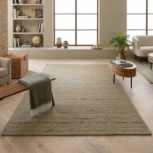 Asiatic Birkdale pistachio reversible hand-spun wool blend rug