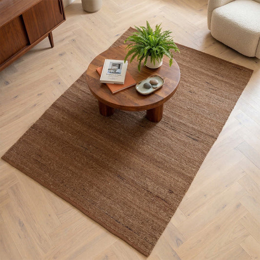 Asiatic Birkdale rust reversible hand-spun wool blend rug