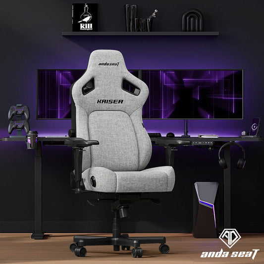 Anda Seat Kaiser Series 4 Large gaming chair grey linen fabric
