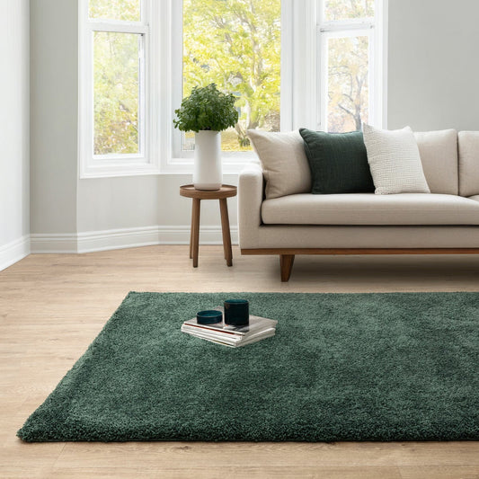 Asiatic Atlas shaggy rug emerald green 45mm pile