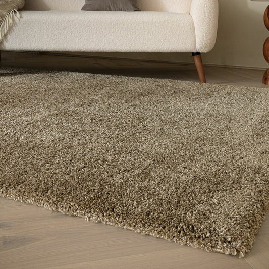 Asiatic Atlas shaggy rug a natural neutral tone 45mm pile
