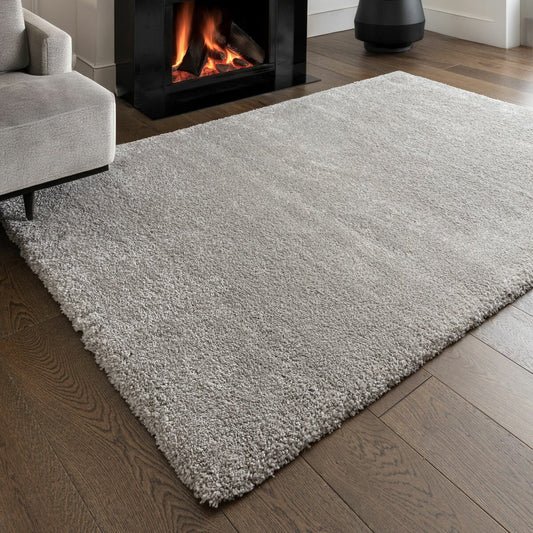 Asiatic Atlas shaggy rug silver grey 45mm pile