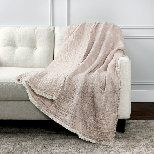 Life Comfort Reversible Cotton Gauze Throw, 127 x 162 cm