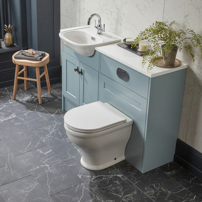 Tavistock Ashby back to wall rimless toilet pan with soft close seat