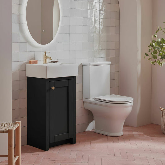 Tavistock Ashby open back close coupled rimless toilet with cistern and seat