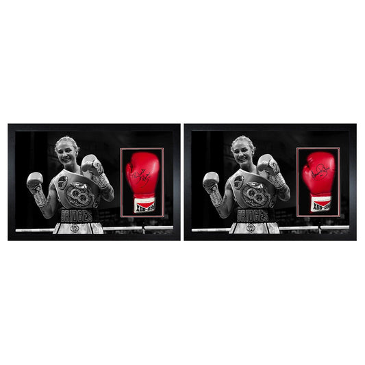 The Fan Cave Ebanie Bridges signed framed boxing glove