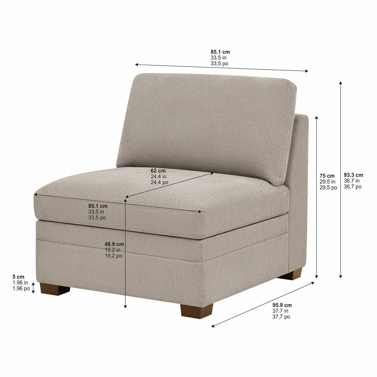 Thomasville Tisdale armless chair – alternate view 2