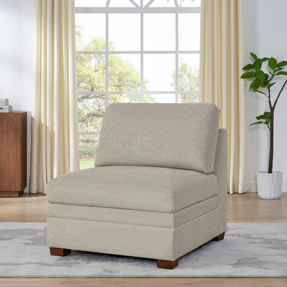 Thomasville Tisdale taupe fabric armless modular chair