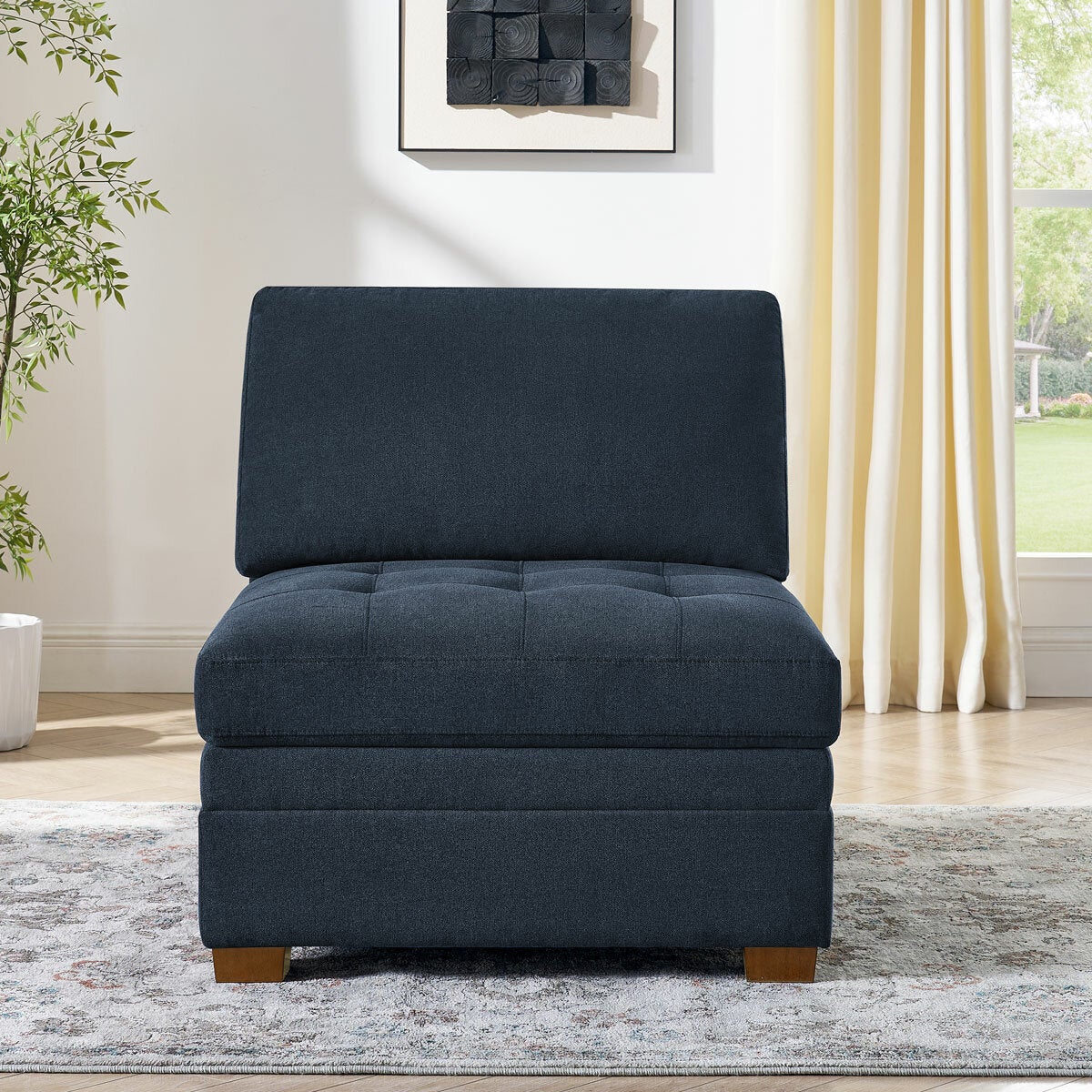 Tisdale blue armless chair – alternate view 3