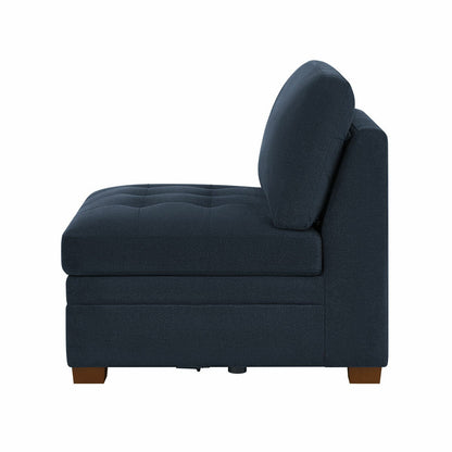 Tisdale blue armless chair – alternate view 4