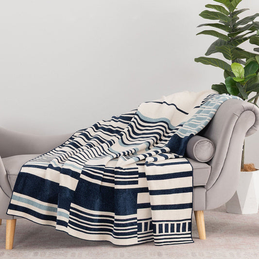 Berkshire chenille striped throw 152 x 178 cm