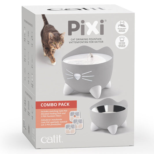 Catit Pixi Fountain Combo Kit 2.5L cat water fountain and feeding dish